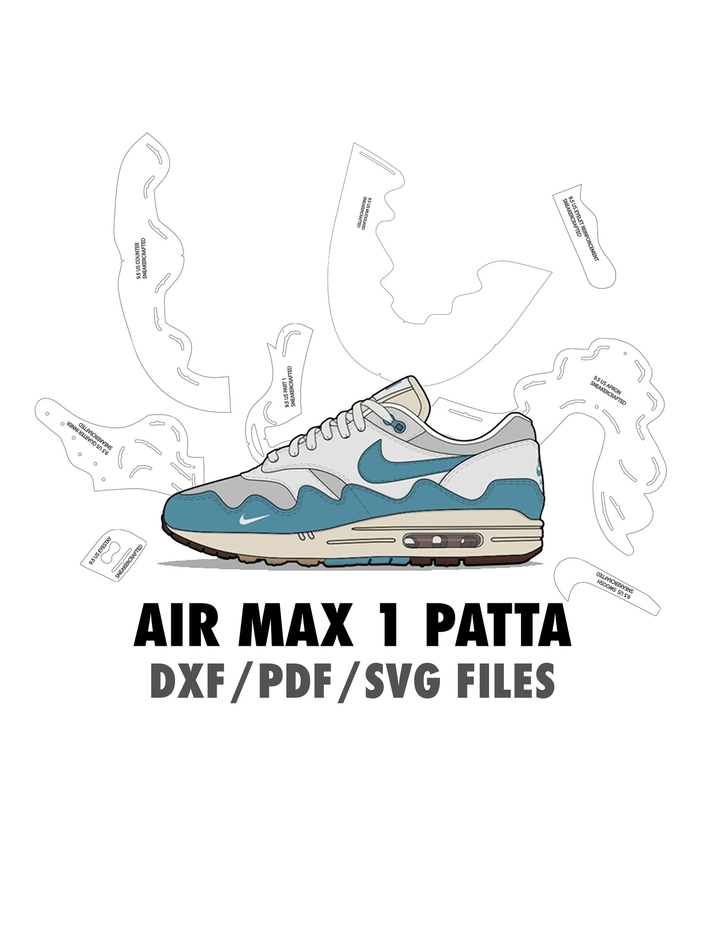 AIR MAX 1  PATTA digital pattern  PDF, DXF, SVG files