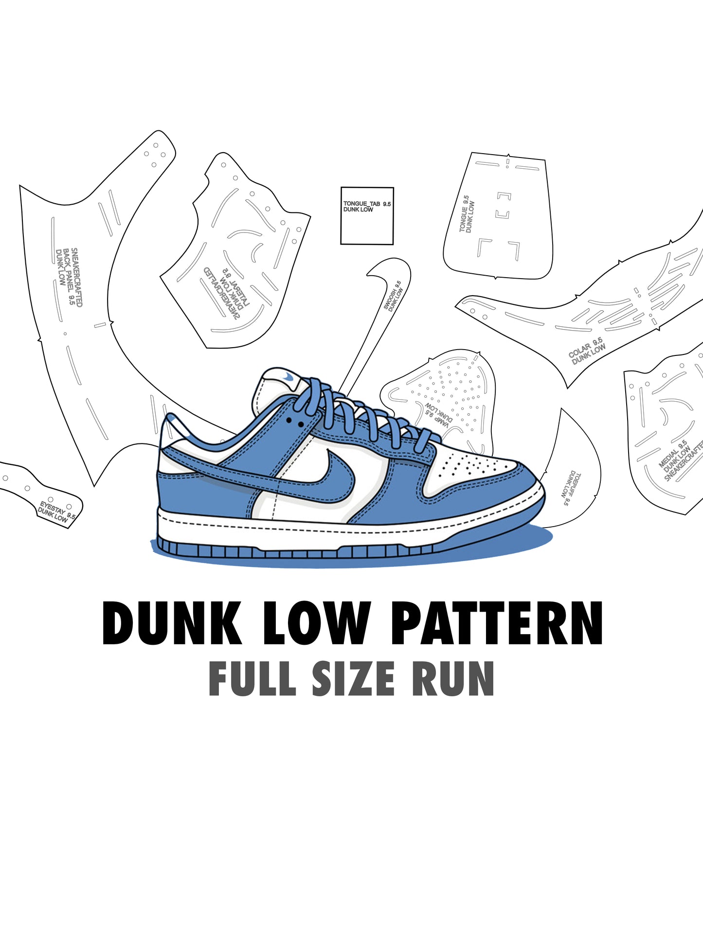 DUNK LOW digital pattern  PDF, DXF, SVG files