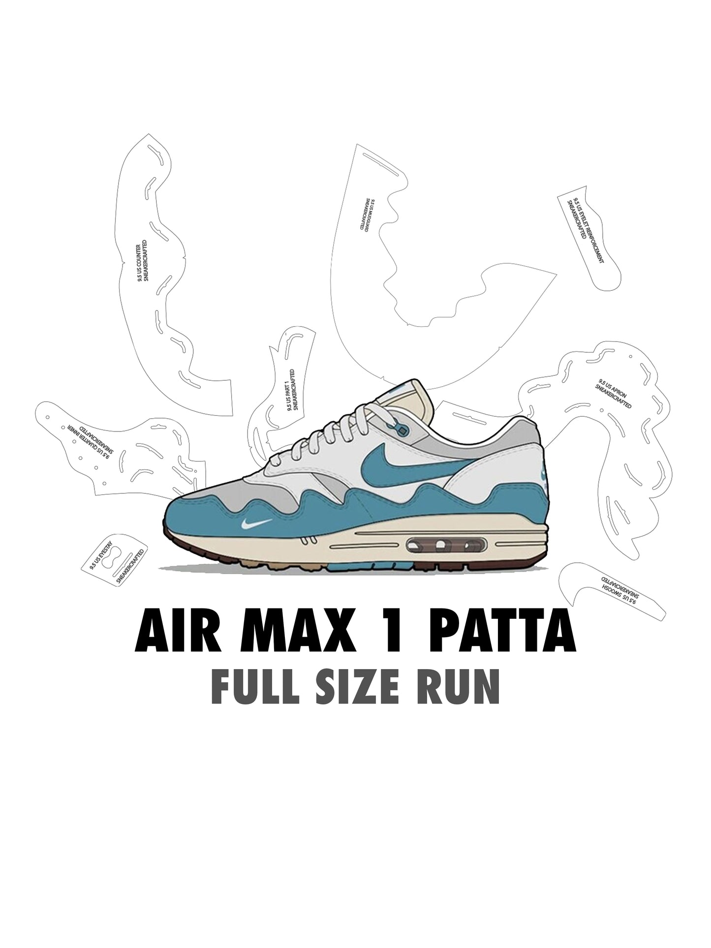 AIR MAX 1  PATTA digital pattern  PDF, DXF, SVG files