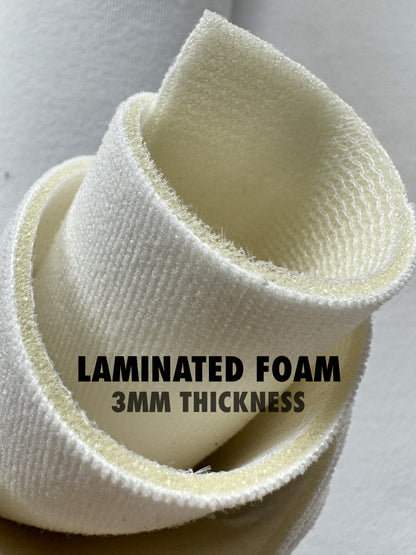 Lining white fabric material for bespoke sneakers