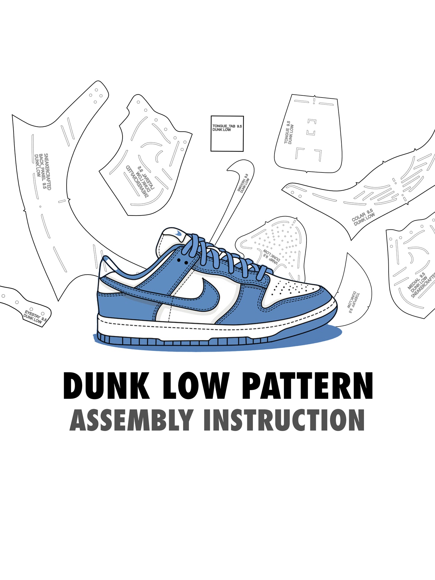 DUNK LOW digital pattern  PDF, DXF, SVG files