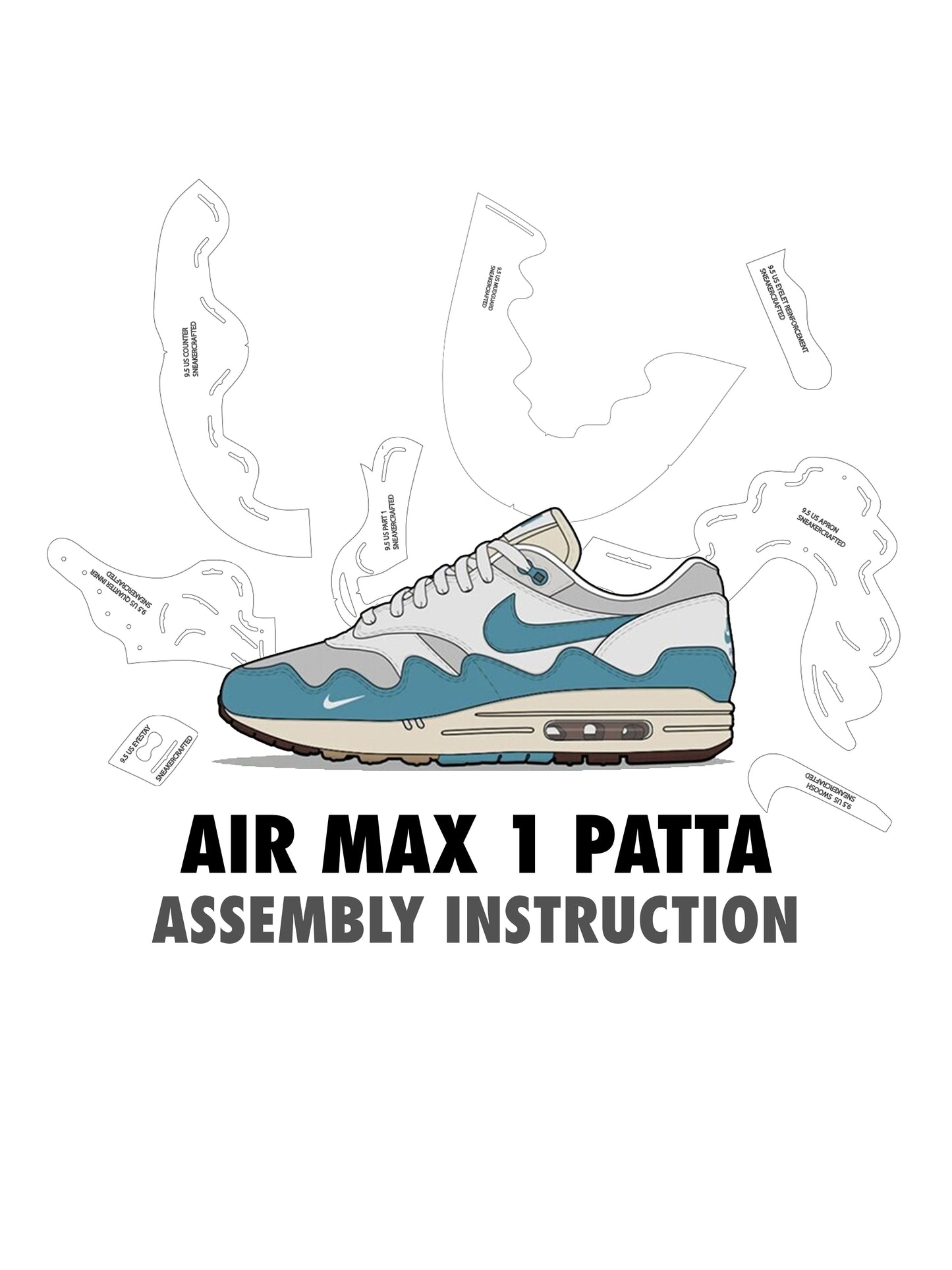 AIR MAX 1  PATTA digital pattern  PDF, DXF, SVG files